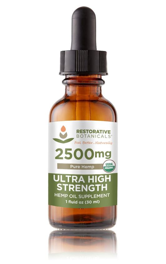 Restorative Botanicals hemp oil bottle 1oz/30ml