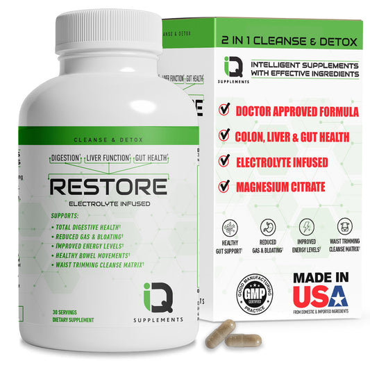 Bottle of Restore colon cleanse with psyllium husk