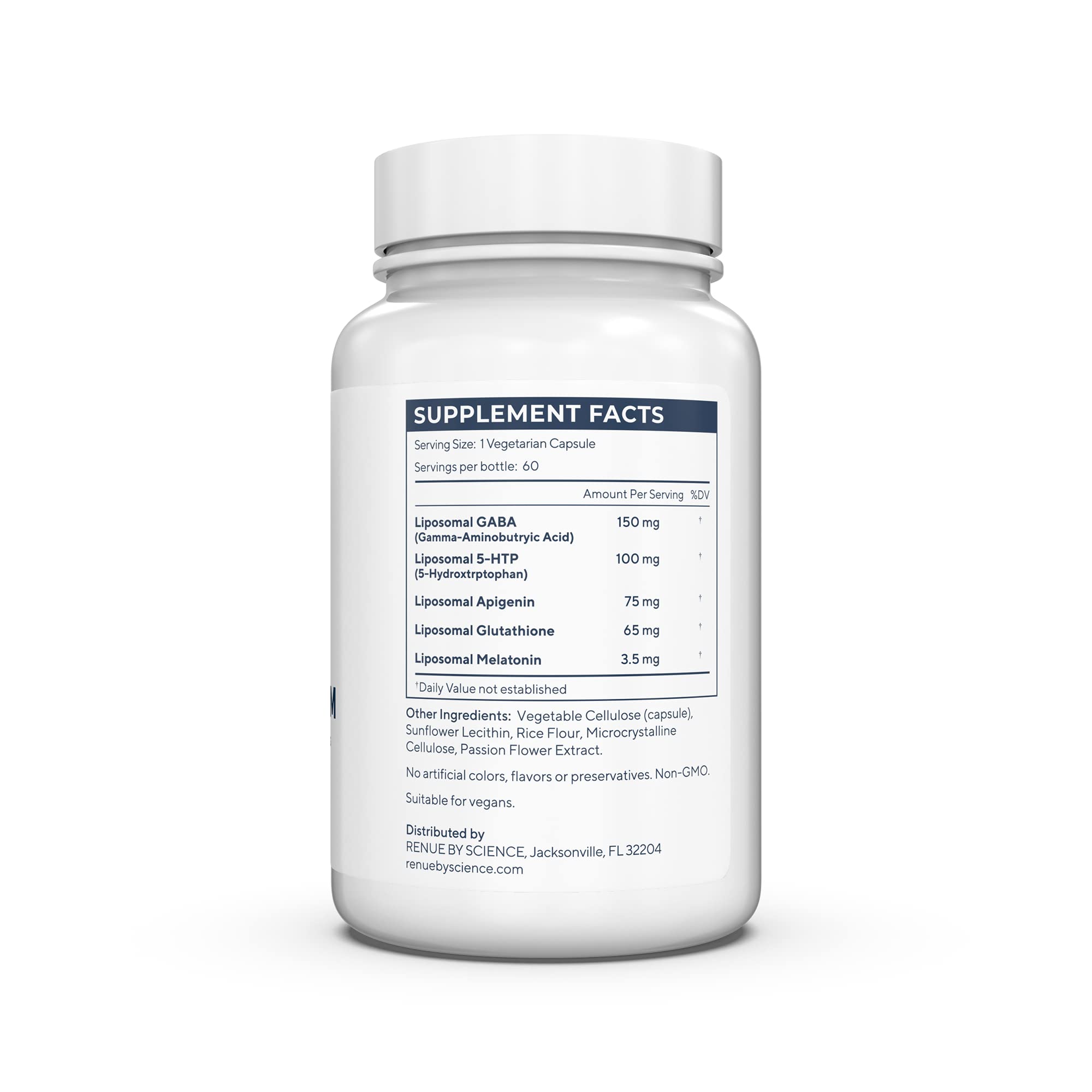 Close-up of Restore PM capsules showing liposomal ingredients