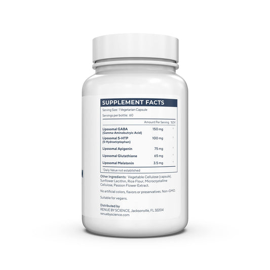 Close-up of Restore PM capsules showing liposomal ingredients