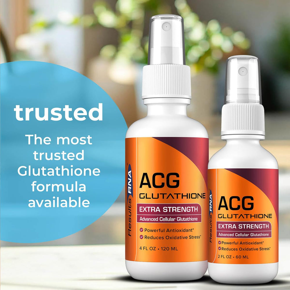 Results RNA ACG Glutathione 2 oz packaging and bottle