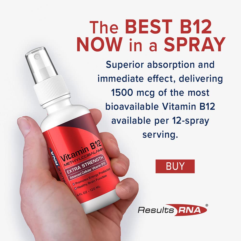 Graphic depicting energy and mood benefits of Vitamin B12 spray
