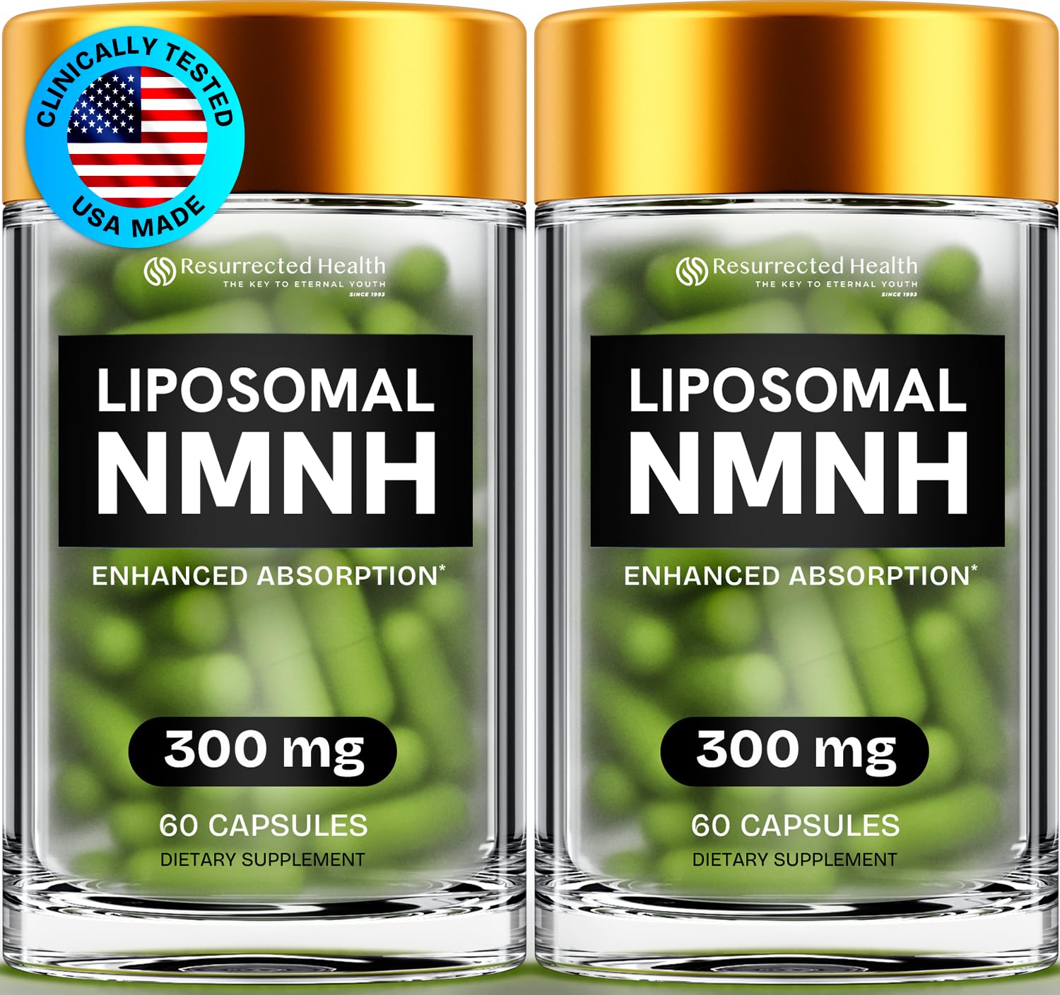 Resurrected Health Liposomal NMNH bottle on white background