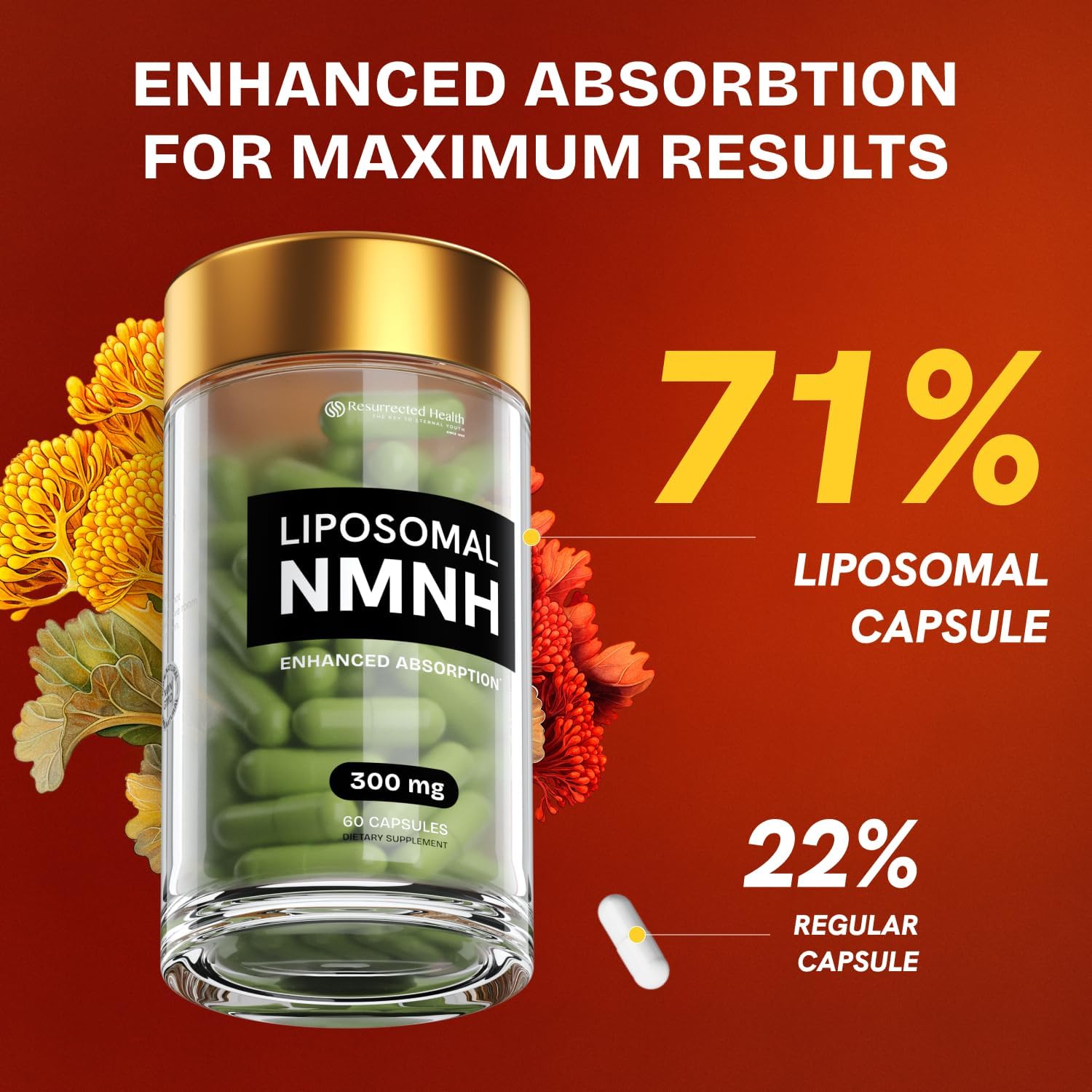 Vegan-friendly NMNH supplement badge on packaging