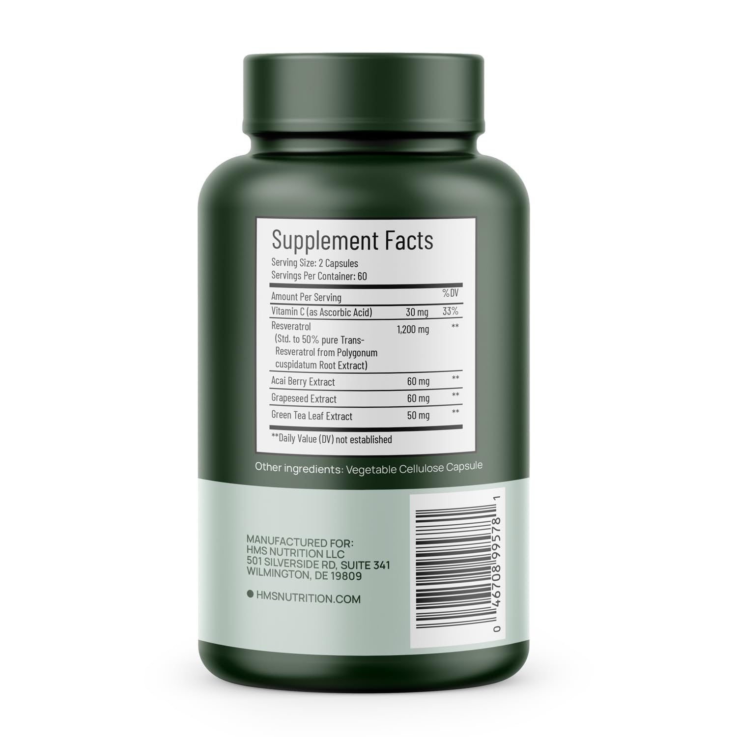 Ingredients include Acai, Grapeseed and Green Tea