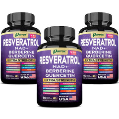 Parrox Resveratrol 14-in-1 Extra Strength bottle – 180 capsules