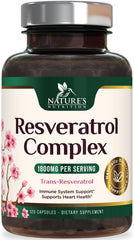 Bottle of Resveratrol 1800mg extra strength supplement with label