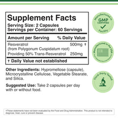 Front packaging of Double Wood Resveratrol supplement