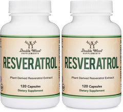 Front view of Double Wood Resveratrol 500mg bottle – pack of 2