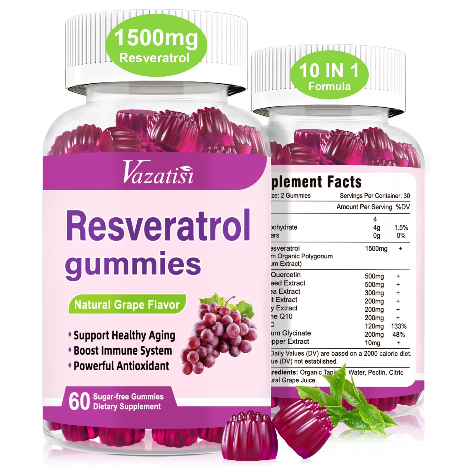 Bottle of High Purity Resveratrol Gummies