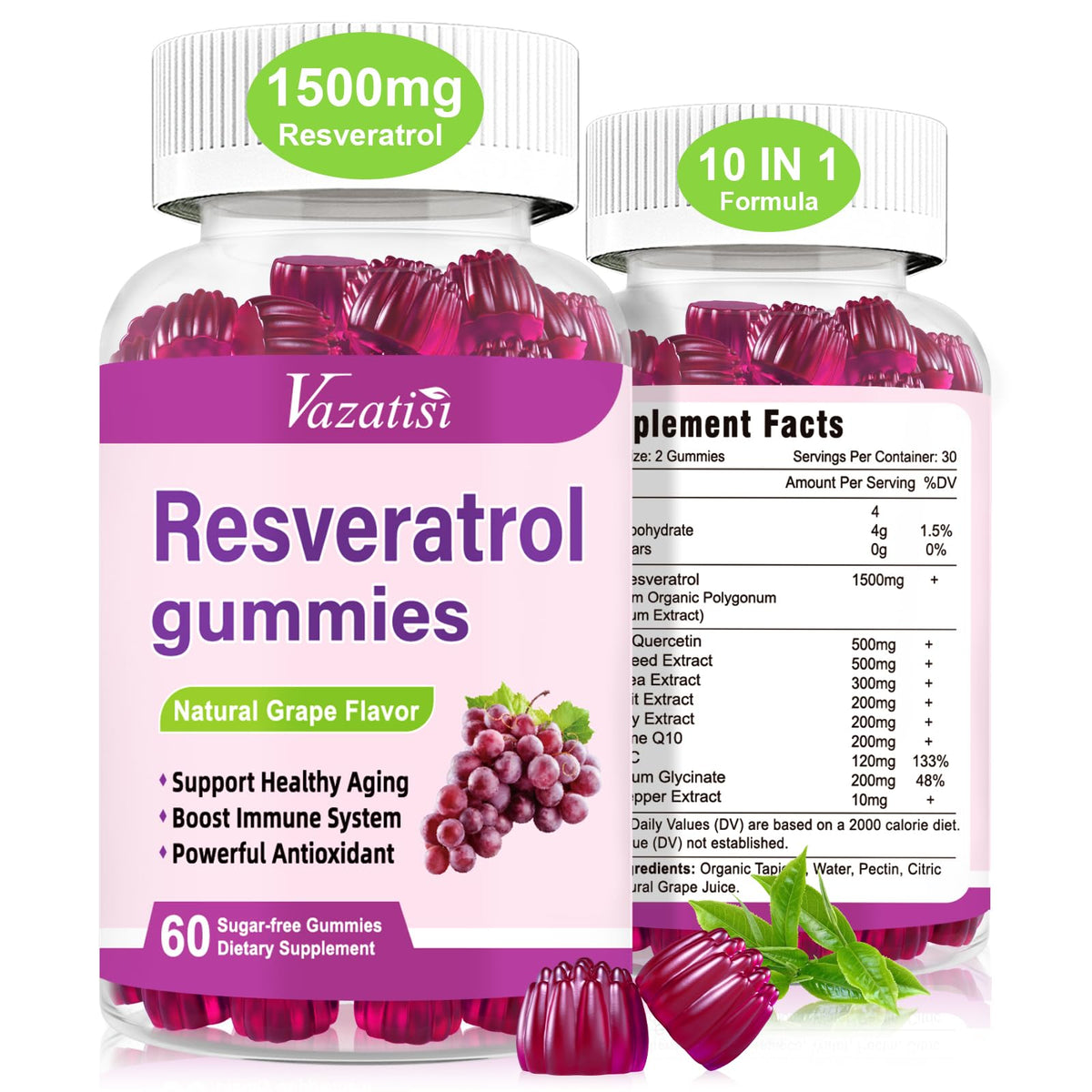 Bottle of High Purity Resveratrol Gummies