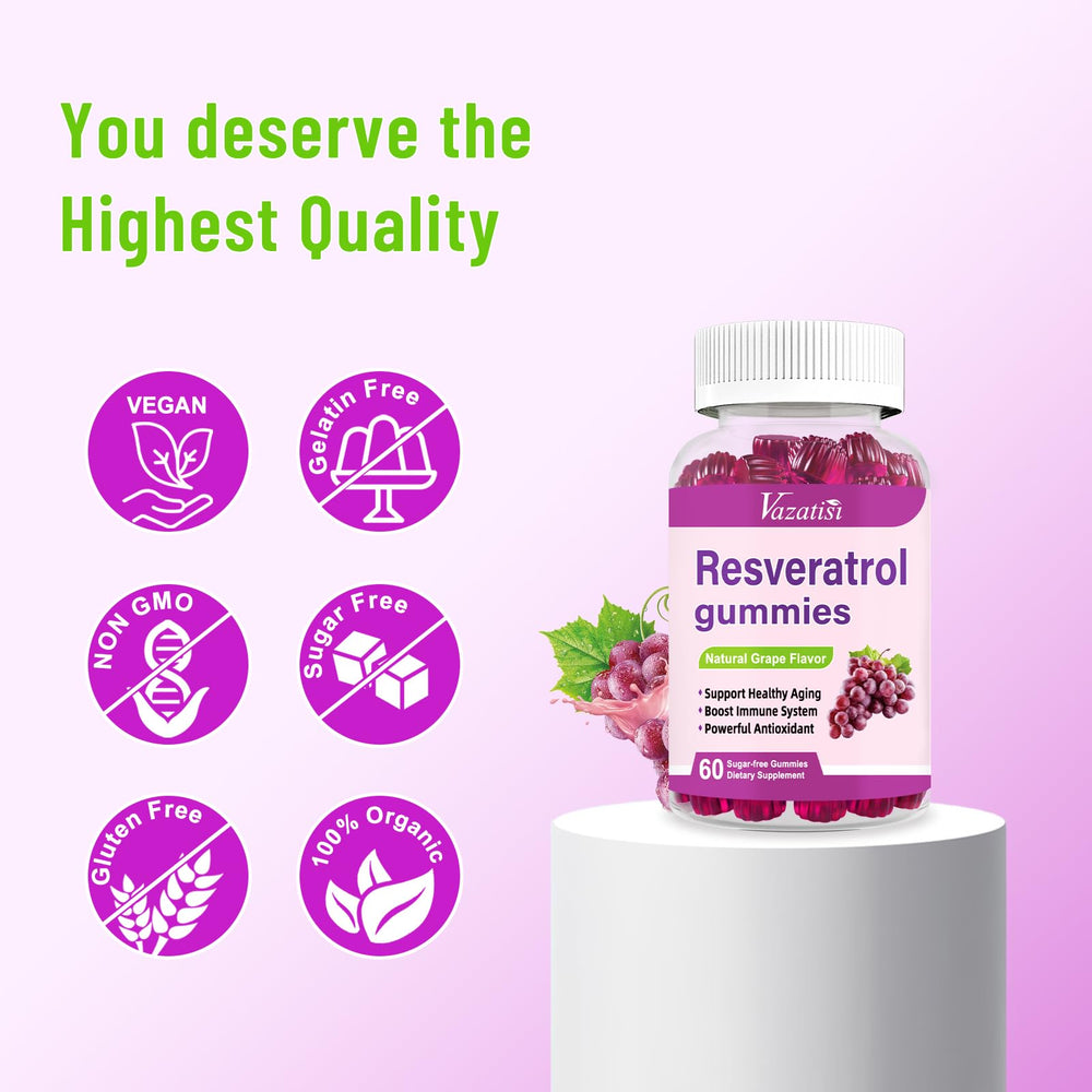 Quality testing seal on resveratrol gummies bottle
