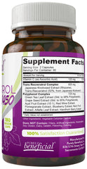 Resveratrol1450 ingredients including Trans-Resveratrol, Green Tea and Grape Seed Extract