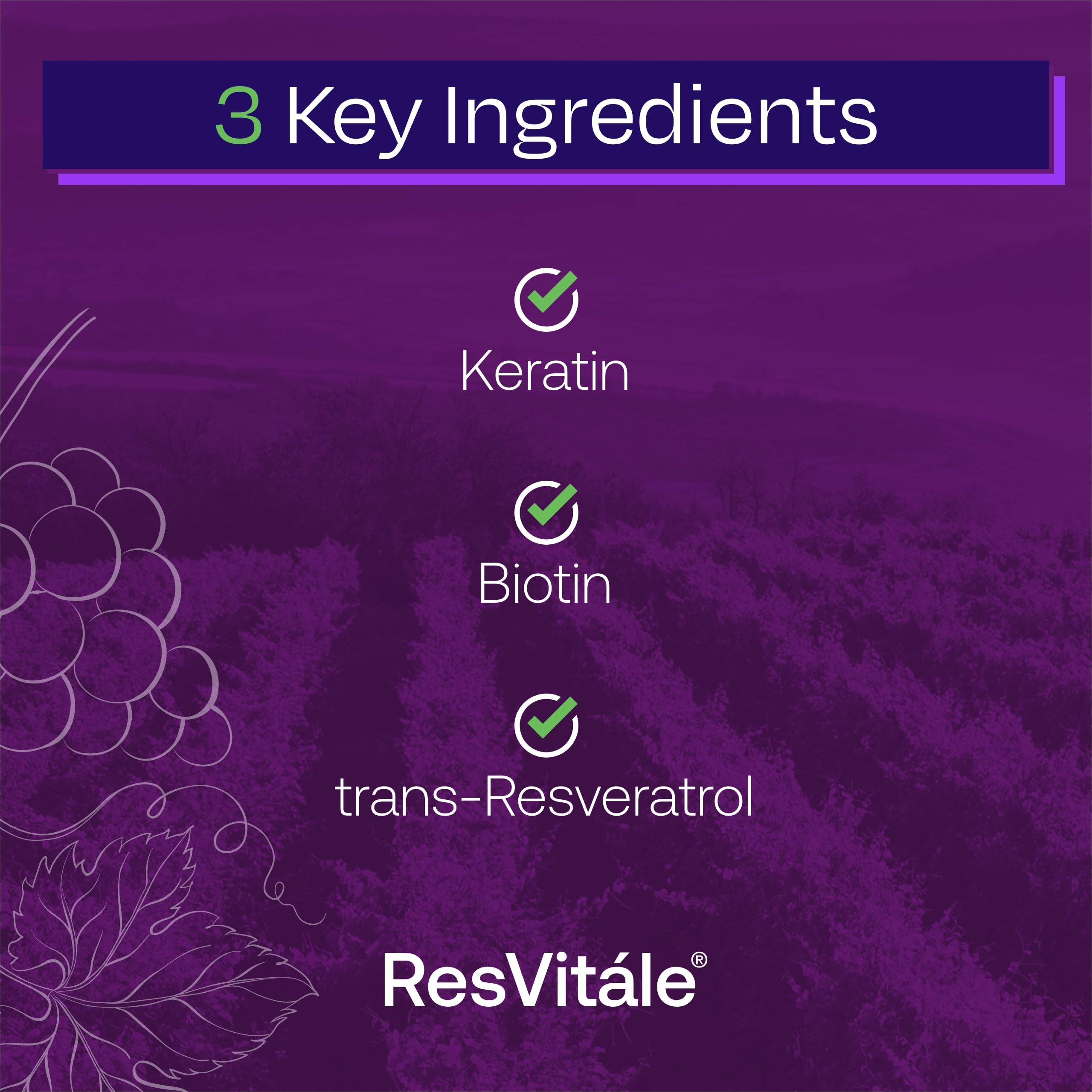 Keratin and biotin ingredients illustration