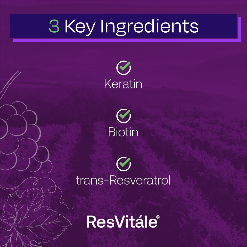 Keratin and biotin ingredients illustration