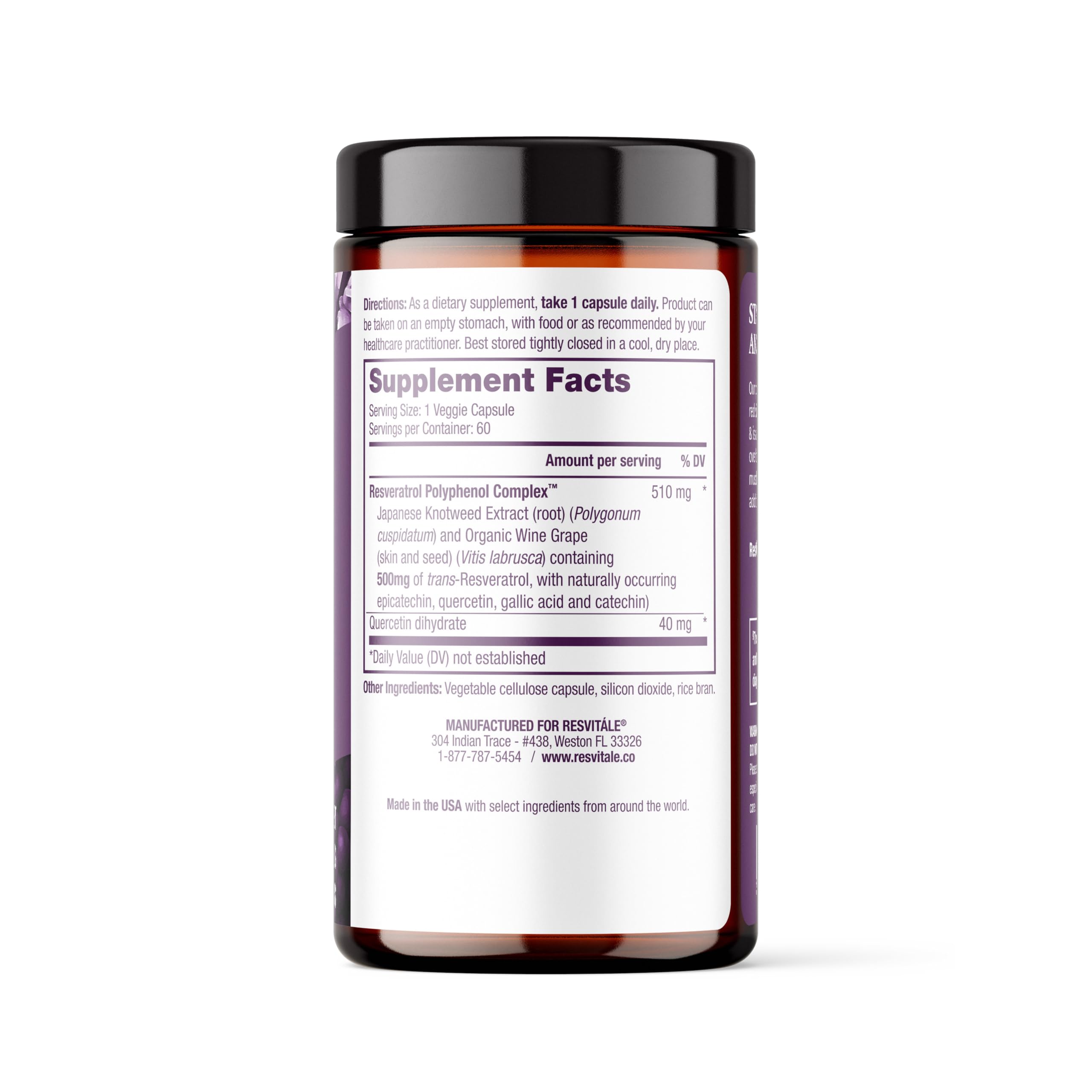 Close-up of ResVitale Resveratrol 500 mg capsules