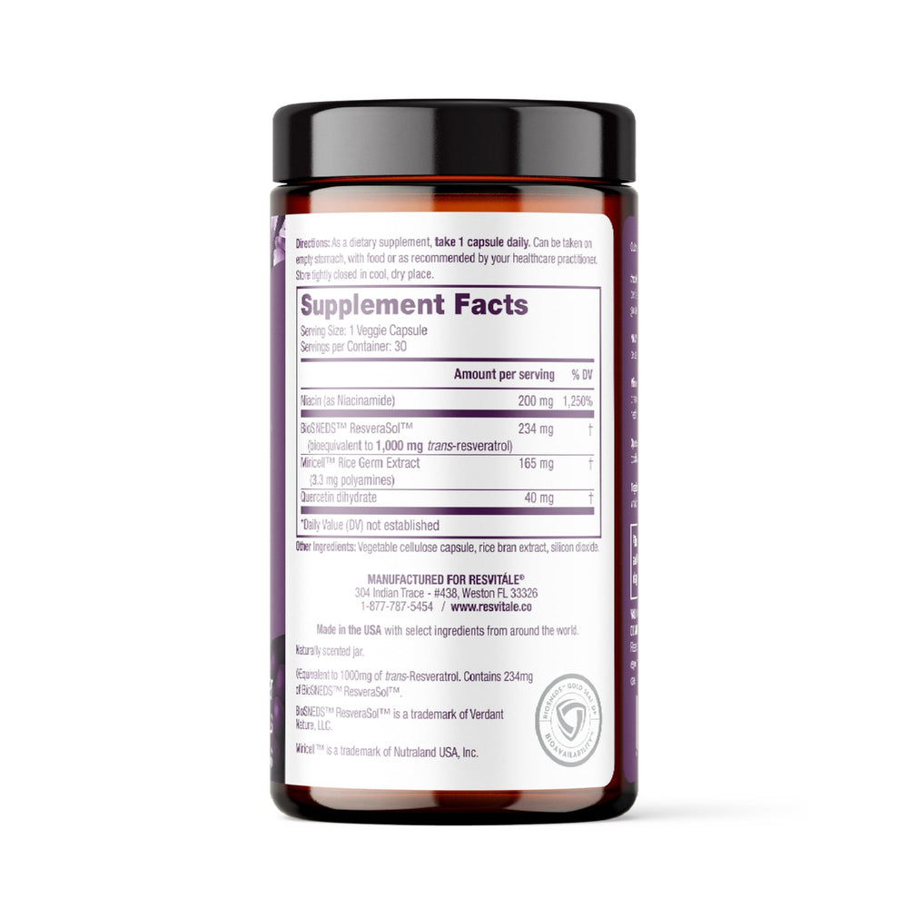 NAD promoter niacinamide and Miricell ingredients in the formula