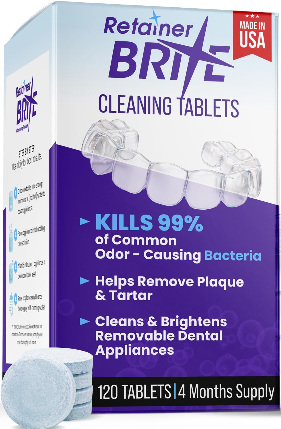 Retainer Brite 120-count packaging