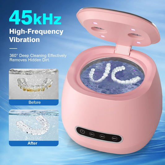 Compact retainer cleaner showcasing ultrasonic technology