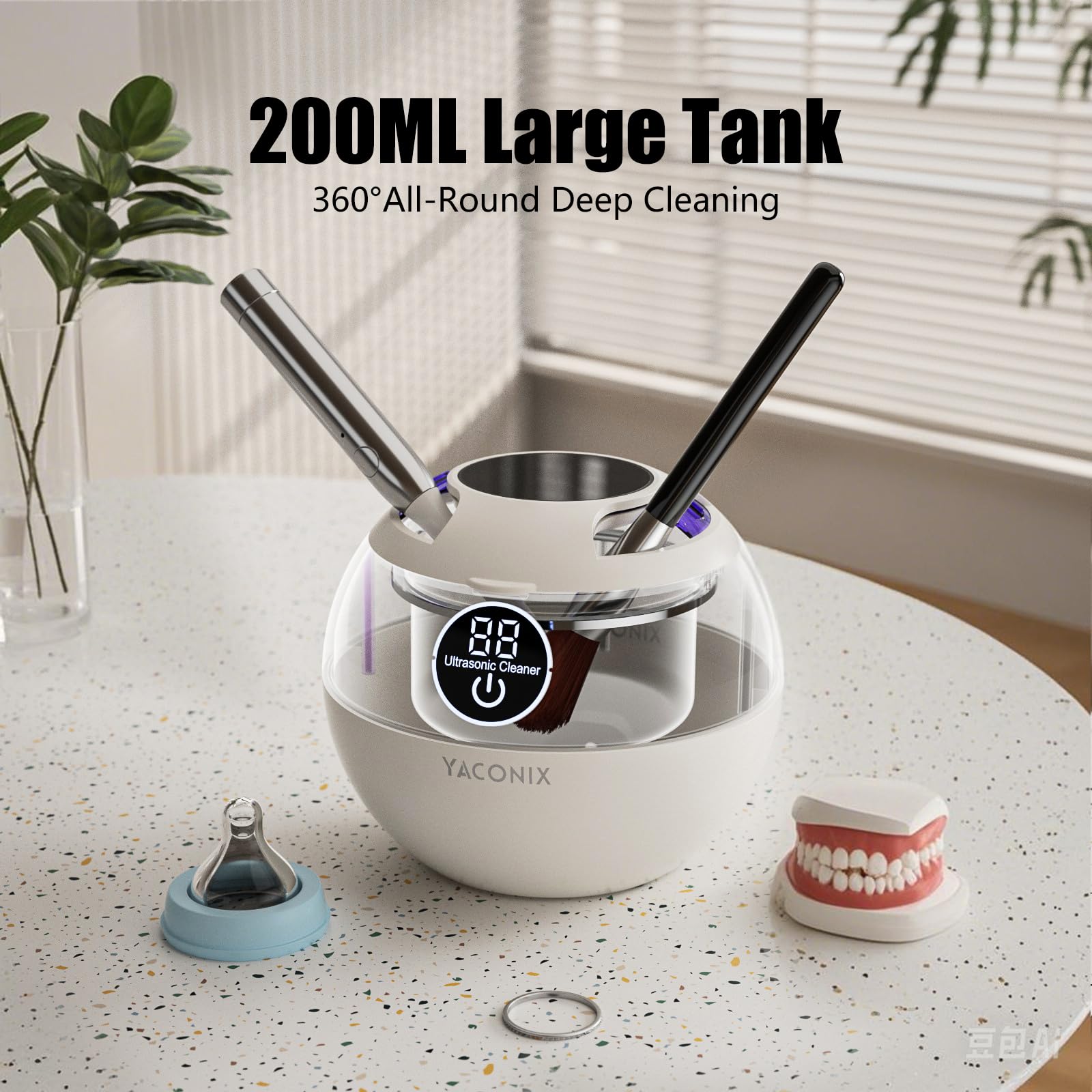Stainless steel inner components and 200ml capacity