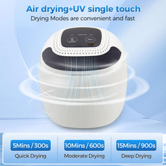 Dentures being cleaned by the ultrasonic cleaner