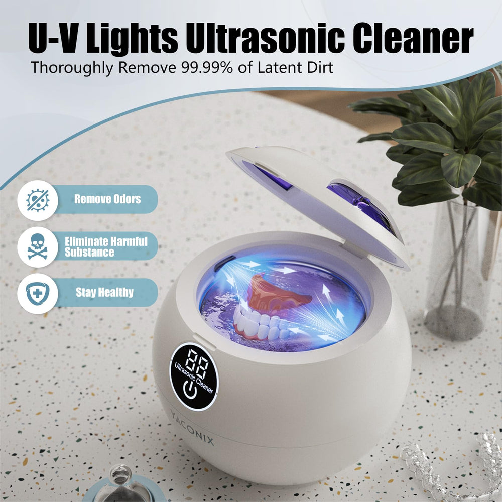 LED cleaning light illuminating the dental cleaning pod