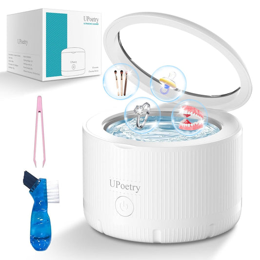 Ultrasonic Retainer Cleaner on bathroom counter
