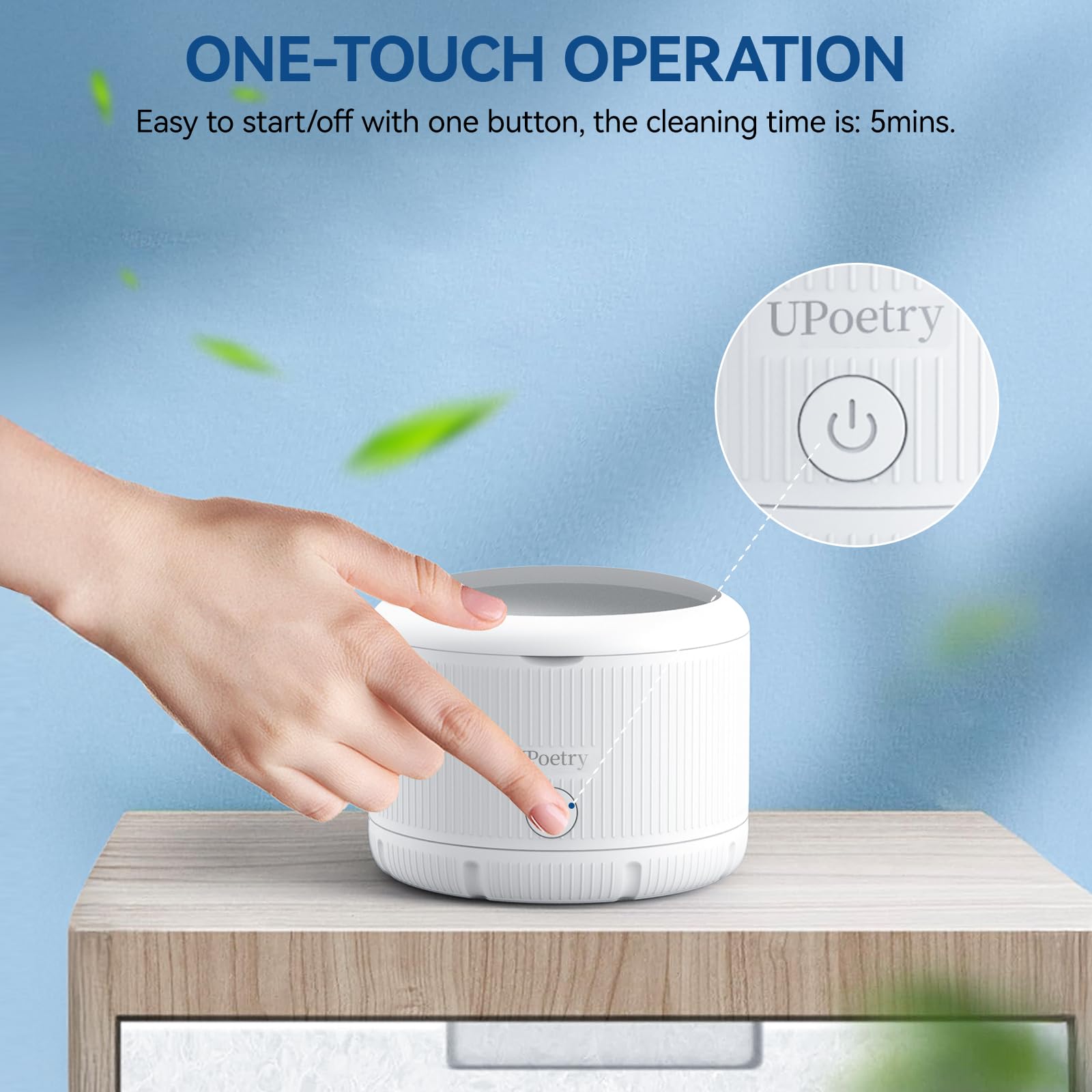 Compact 150ml capacity shown on device