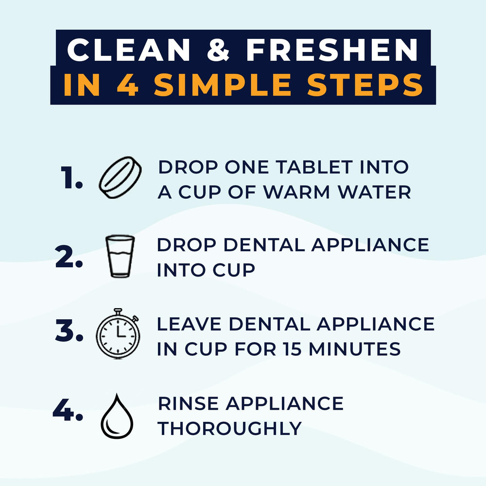 Denture cleaner tablets dissolving in water