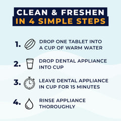 Denture cleaner tablets dissolving in water