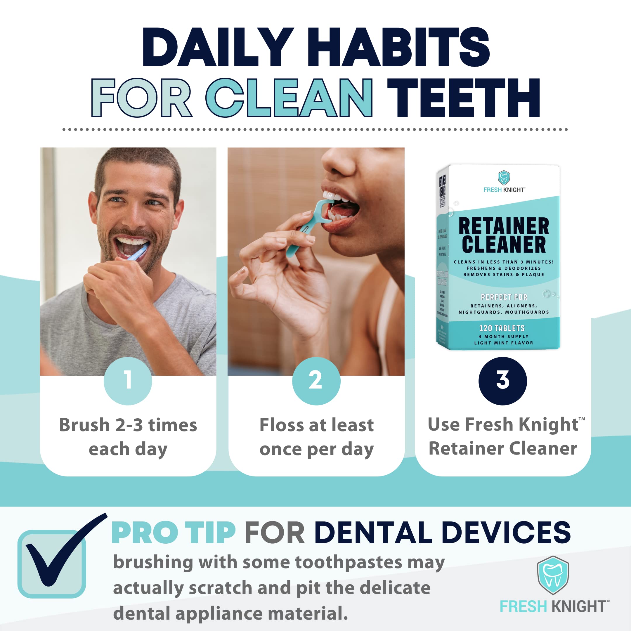 Night guard and dental appliances in cleaning solution