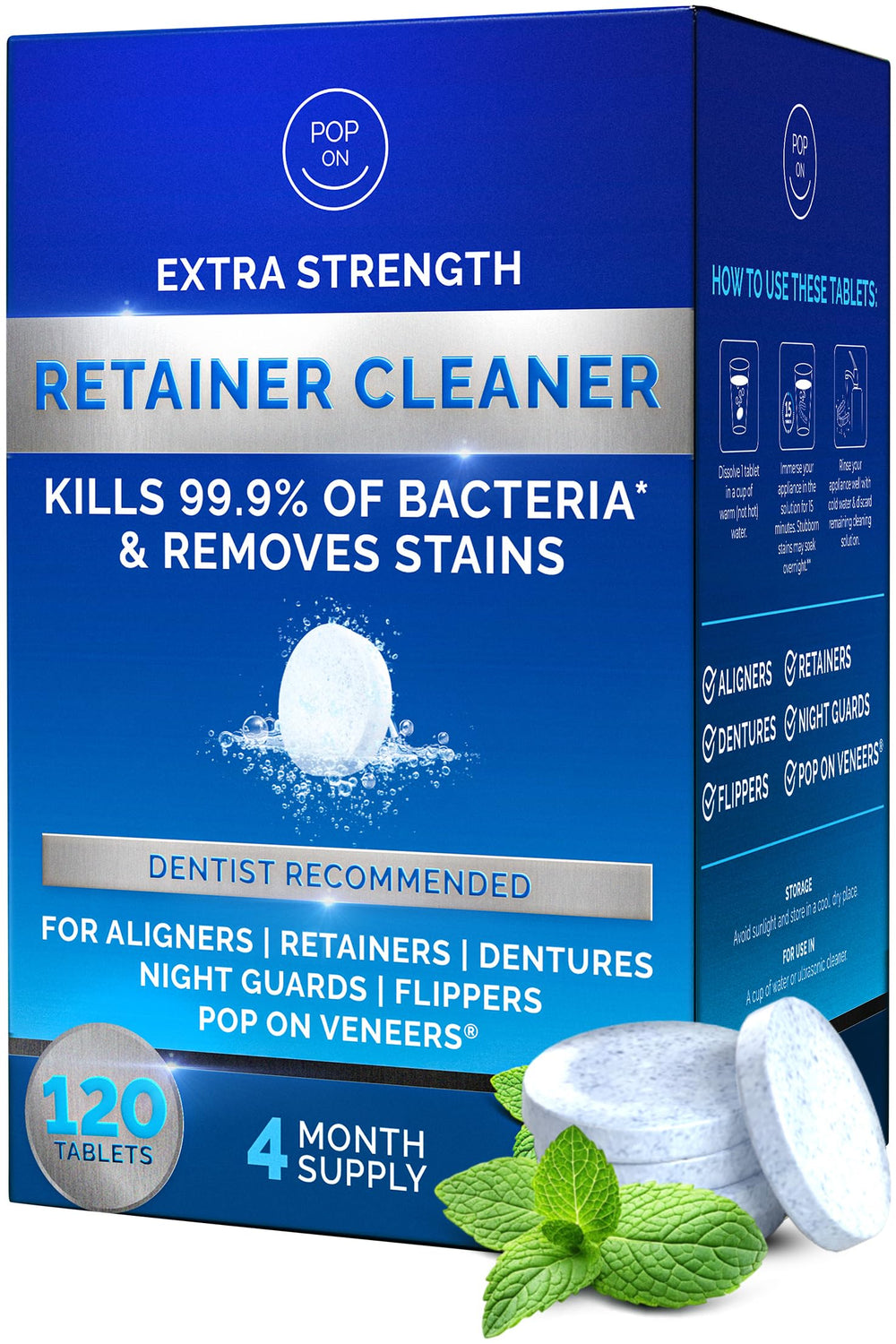 120-count box of retainer cleaner tablets for Invisalign
