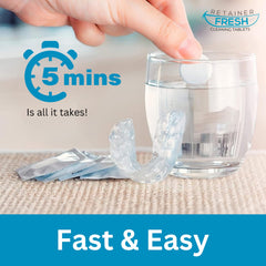 Cleans multiple dental appliances: retainers, dentures, aligners, mouth guards