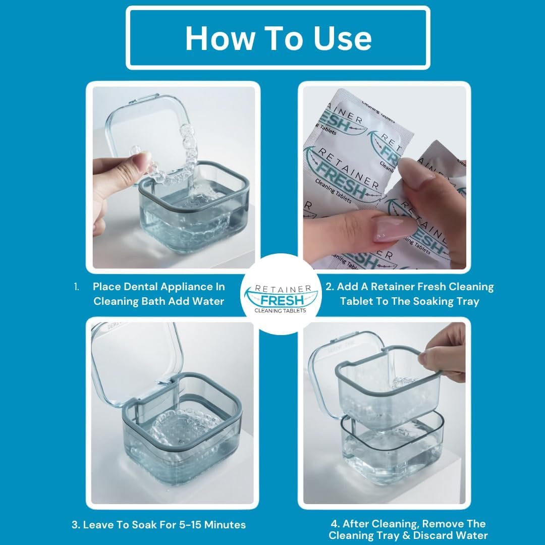 Ultrasonic cleaner with retainer cleaning tablets