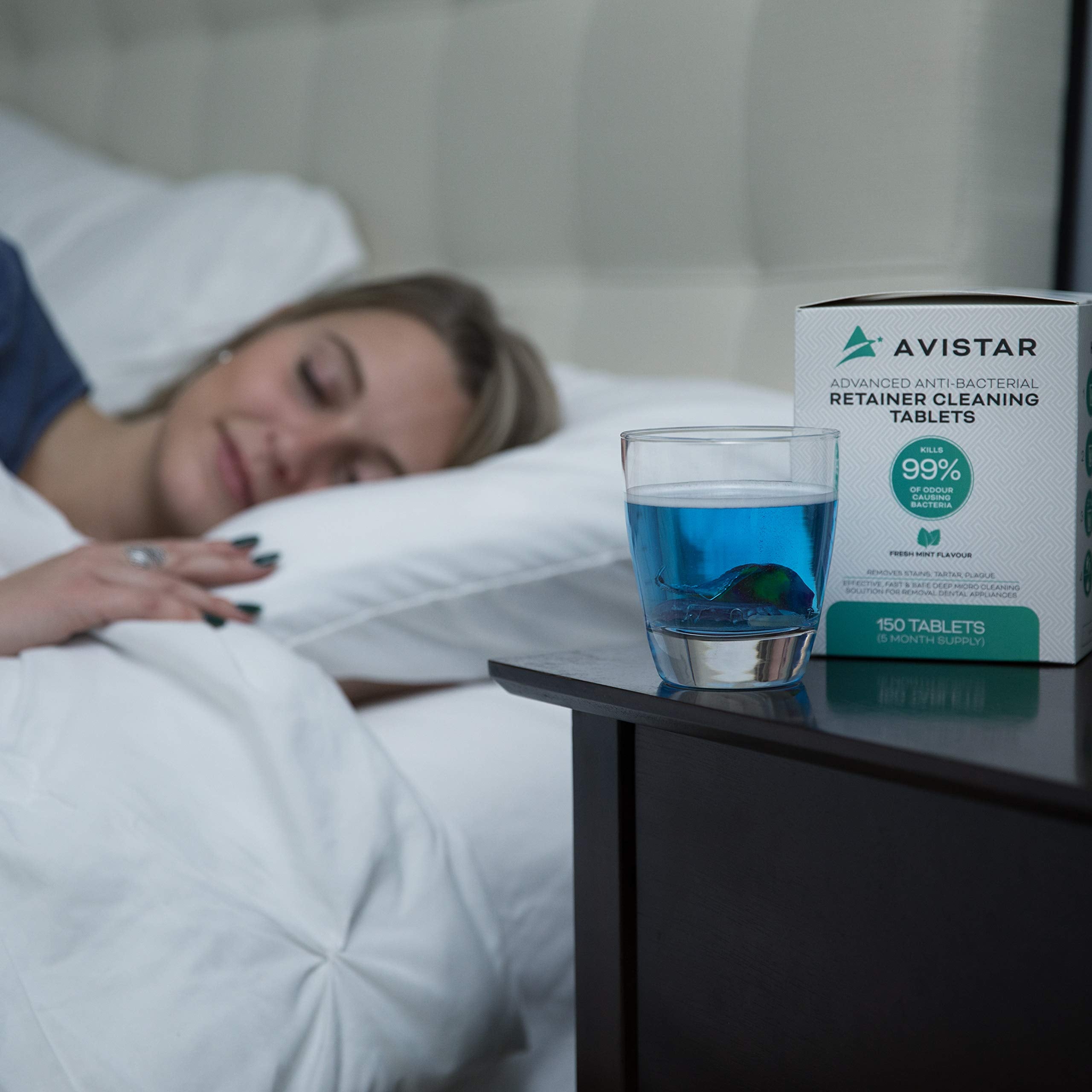 Box of mint flavored retainer cleaner tablets