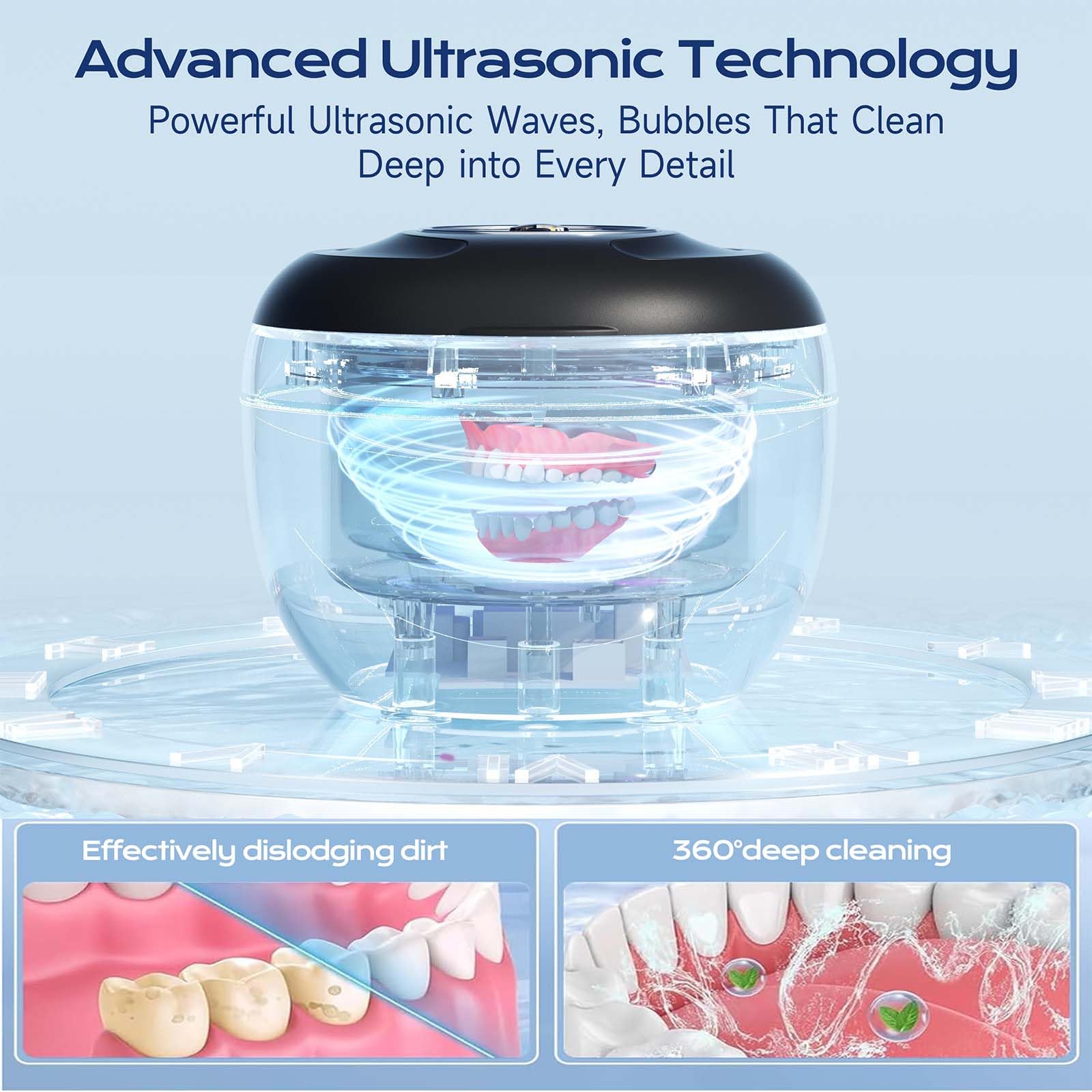 Retainer cleaner UV light for hygienic cleaning