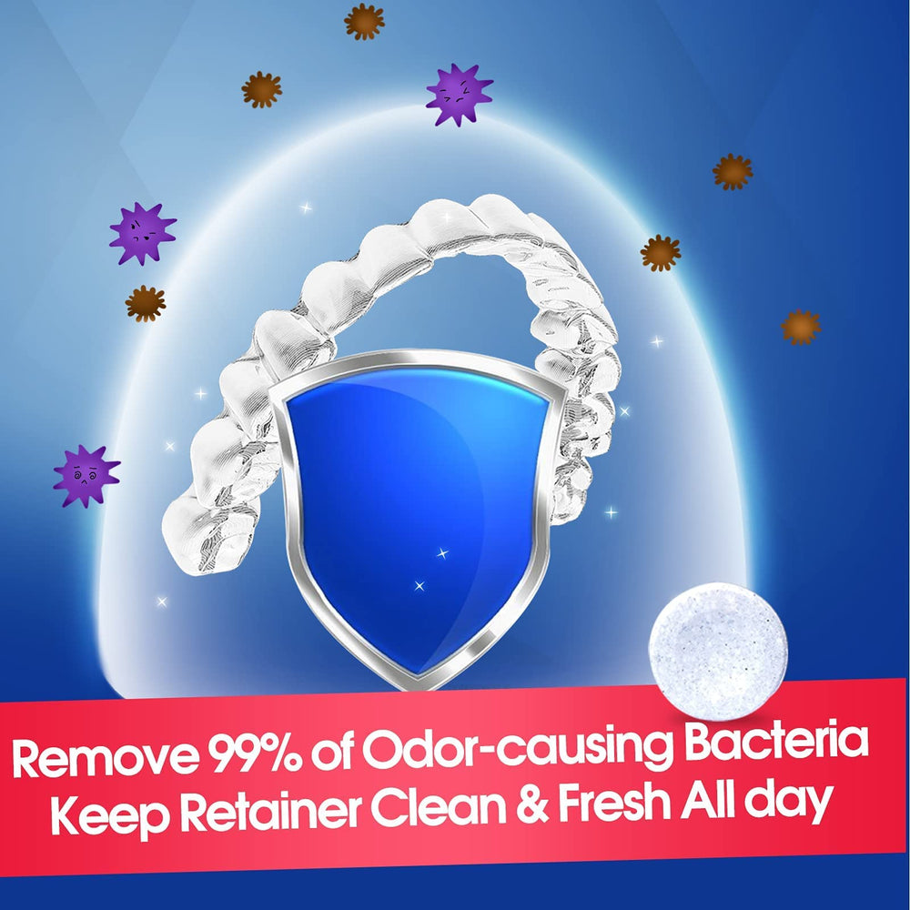 Adults and children using dental appliances with cleaning tablets