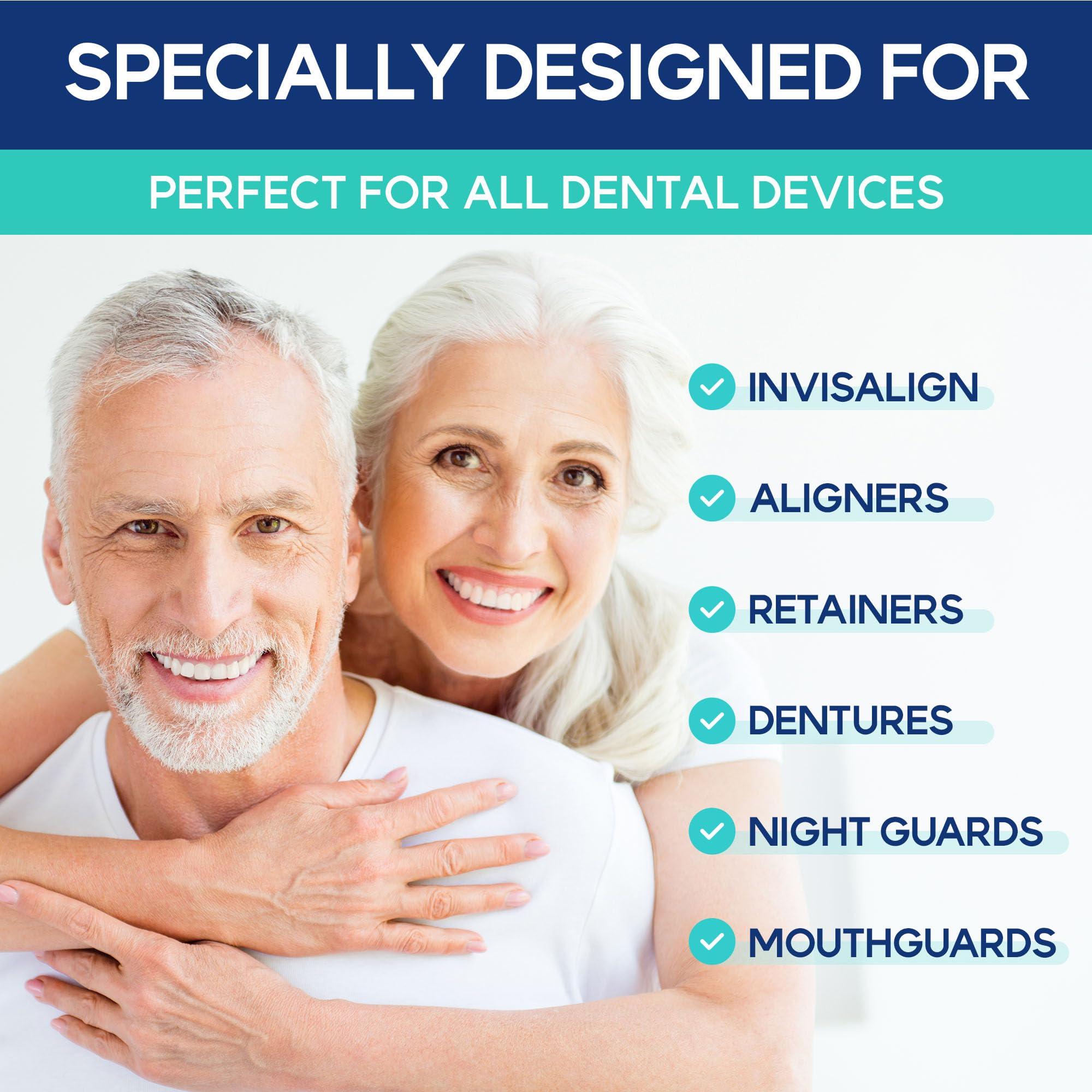 Multi-purpose cleaner for retainers Invisalign dentures