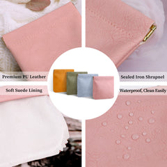 RETON pocket makeup bag orange offers quick access to small items.
