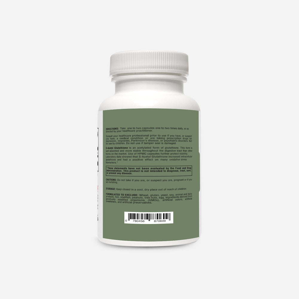 S-Acetyl Glutathione 100 mg capsules in bottle