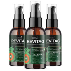 ReviTag Skin Serum bottle with dropper on a white background