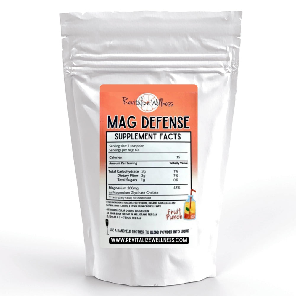 Product bottle of Revitalize Wellness Mag Defense Powder
