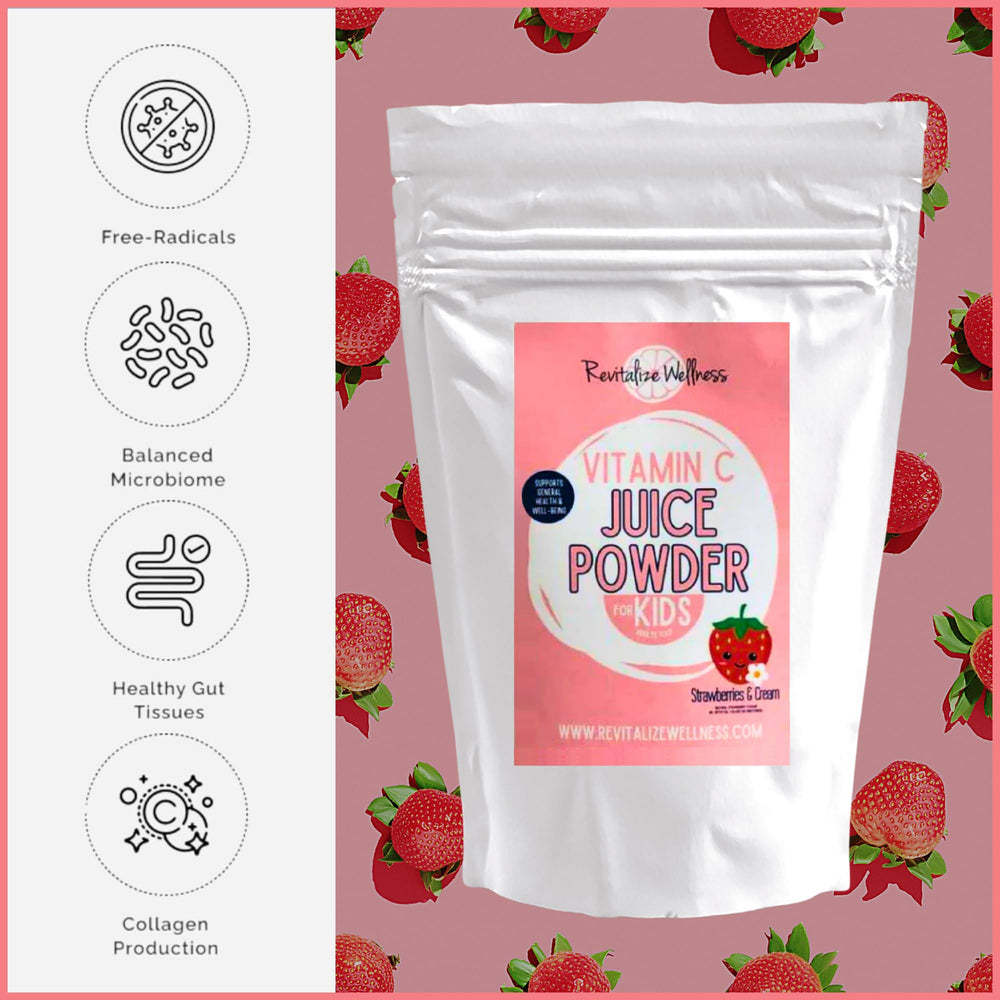 Packaging label of Revitalize Wellness Vitamin C Juice Powder