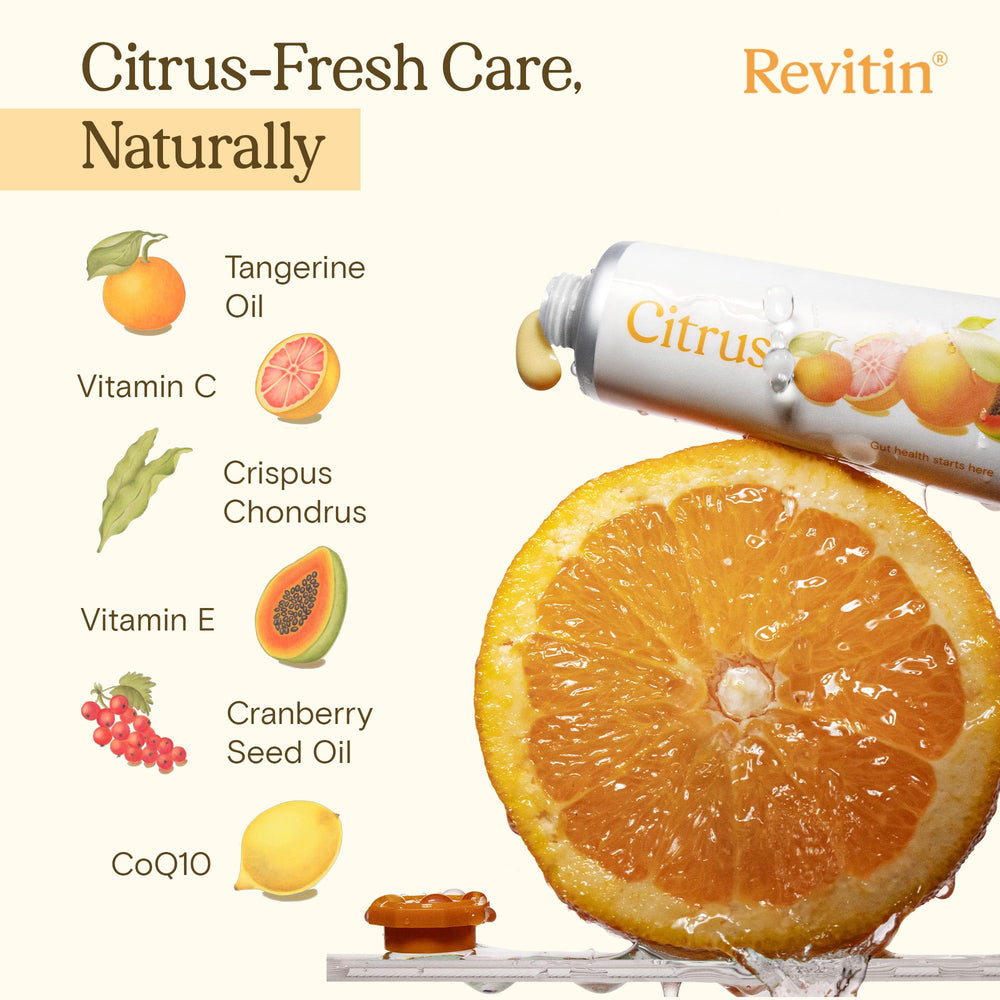 Revitin packaging highlighting non-toxic, dye-free formula