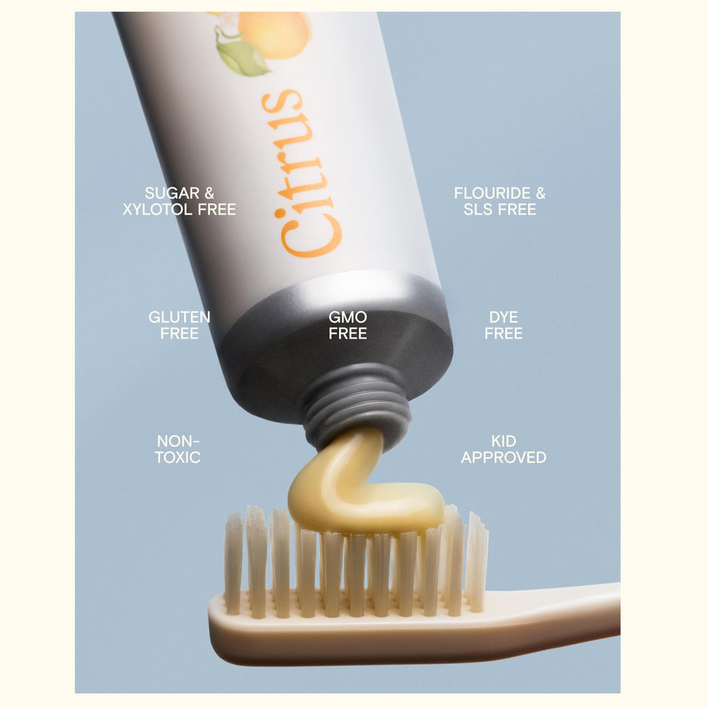 Close-up of Revitin toothpaste tube