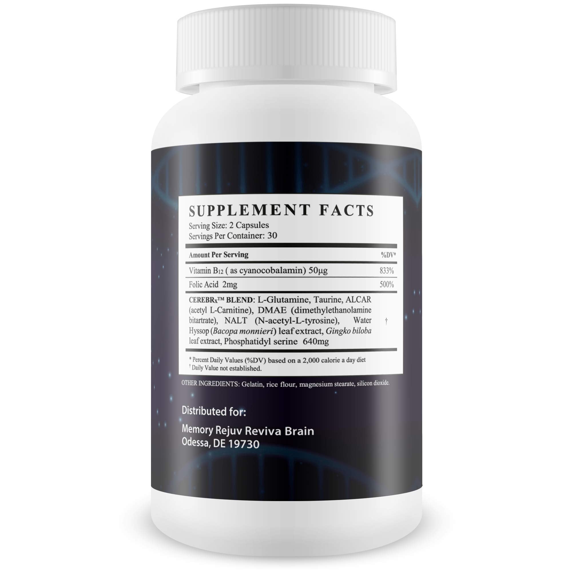 Close-up of Reviva Brain Memory Rejuv capsules