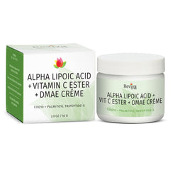 2 oz Reviva Labs Alpha Lipoic Acid Vitamin C Ester DMAE Cream jar with label