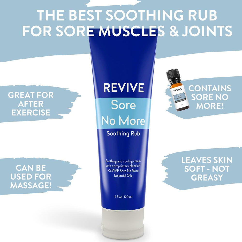 Application of Sore No More soothing rub showing cooling effect