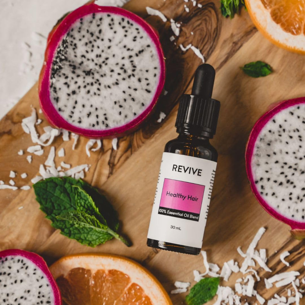 Diffuser usage scene with REVIVE Healthy Hair Essential Oil Blend