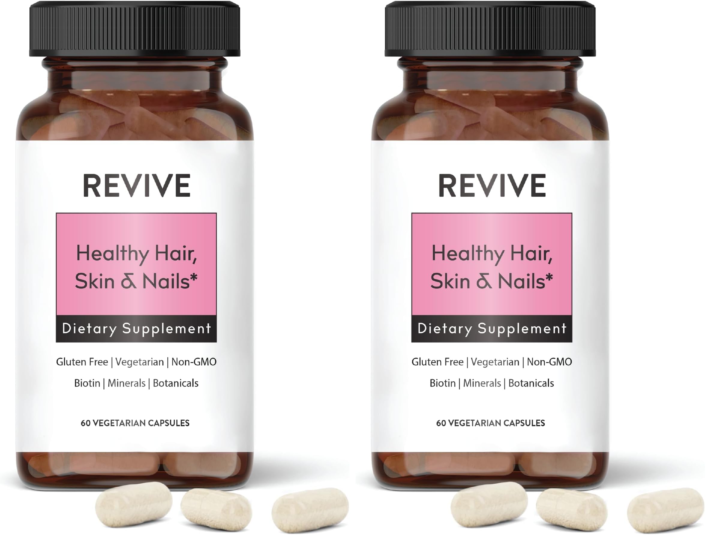 Revive Healthy Skin, Hair & Nails supplement bottle - Pack of 2